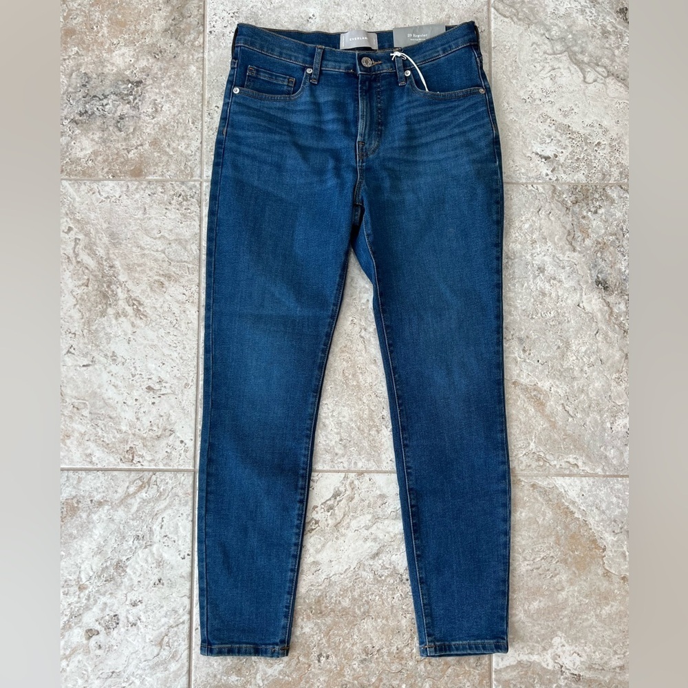 Everlane NWT The Mid-Rise Clean Front Skinny Stretch Jean in Mild Blue, 29R